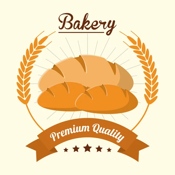 Corona de pan panadería icono de la comida. Gráfico vectorial — Vector de stock