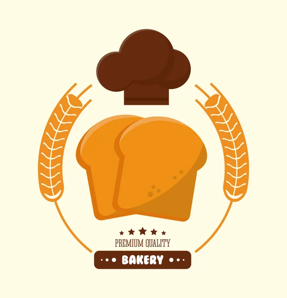 Pão coroa panificação ícone de comida de padaria. Gráfico vetorial — Vetor de Stock