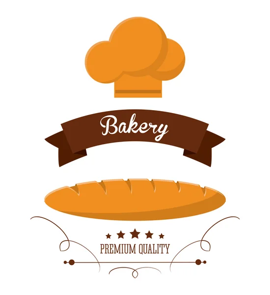 Chefs de pan sombrero panadería icono de la comida. Gráfico vectorial — Vector de stock