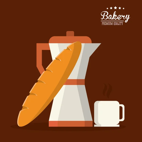 Brot Bäckerei Kaffee-Ikone. Vektorgrafik — Stockvektor