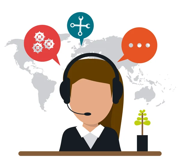 Design des technischen Service eines Call Centers — Stockvektor