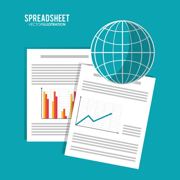 Desenho infográfico de documento de planilha —  Vetores de Stock