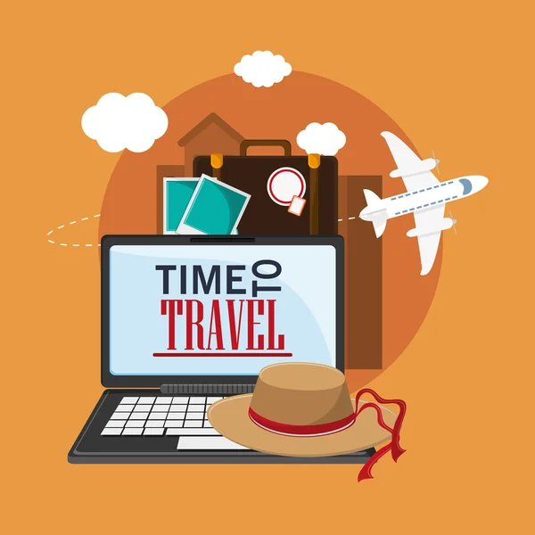 Tempo para viajar férias design — Vetor de Stock