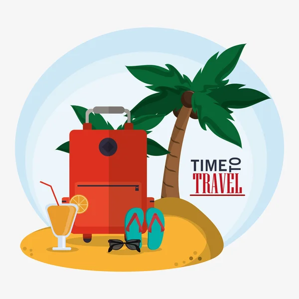 Tiempo para viajar diseño de vacaciones — Archivo Imágenes Vectoriales