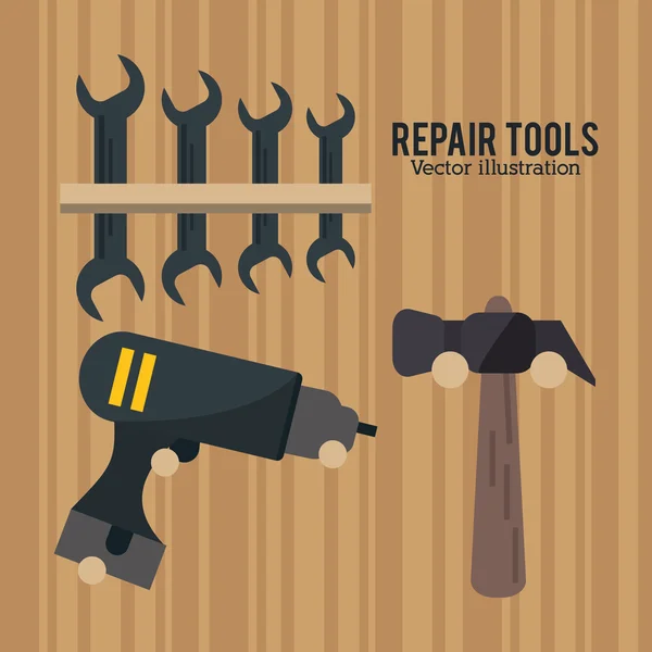 Reparera verktyg konstruktion design — Stock vektor