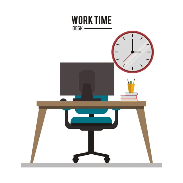WorkTime stůl office dodávky design — Stockový vektor