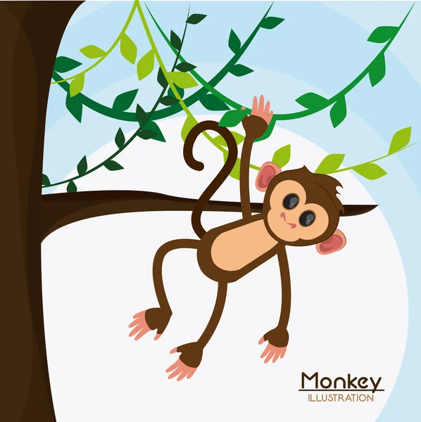 Monkey cartoon animal design — Stock Vector