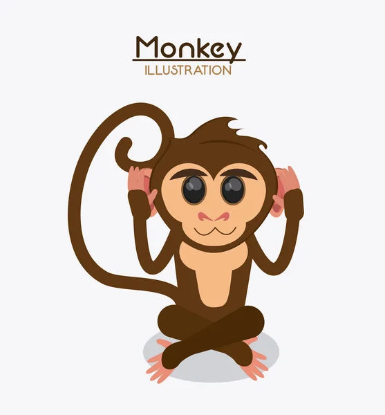 Diseño de animales de dibujos animados mono — Vector de stock