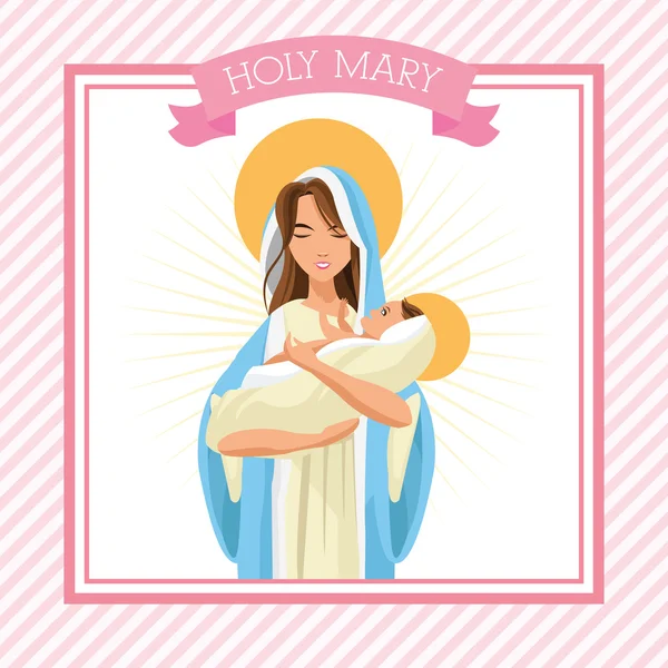圣洁的玛丽卡通设计 — 图库矢量图片