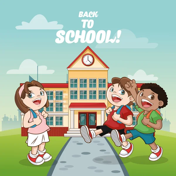 Building kids back to school design — Stock Vector