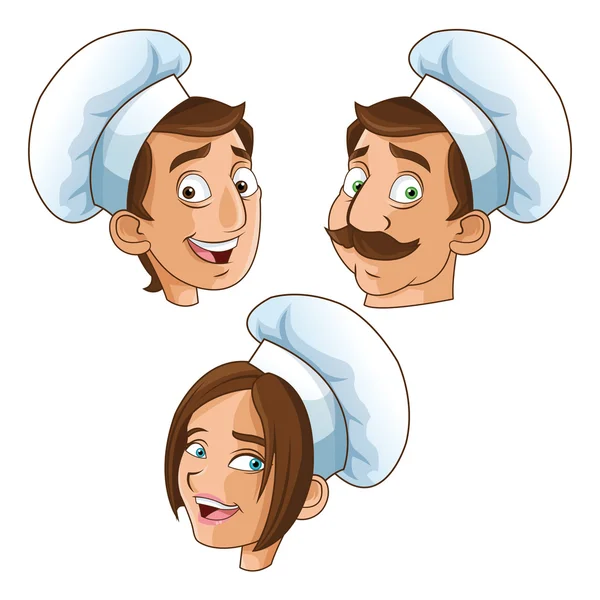 Mujer y hombre chefs diseño de personas — Vector de stock