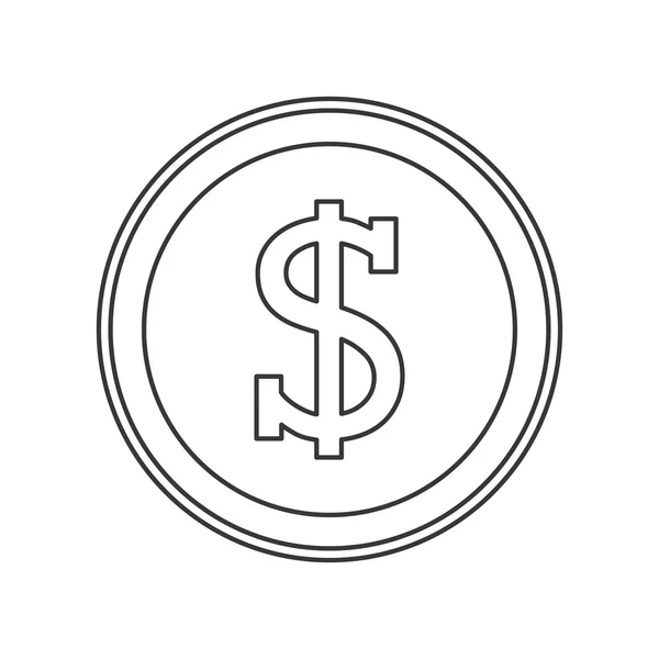 Ícone de moeda de dólar — Vetor de Stock