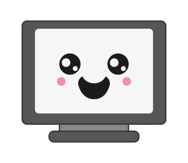 Kawaii bilgisayar monitör simgesini