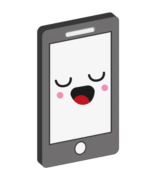 Kawaii icono del teléfono celular — Archivo Imágenes Vectoriales