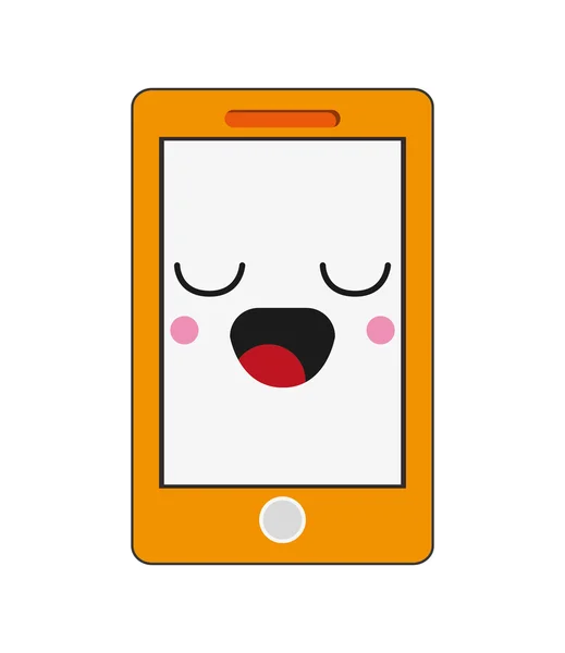 Kawaii icono del teléfono celular — Archivo Imágenes Vectoriales
