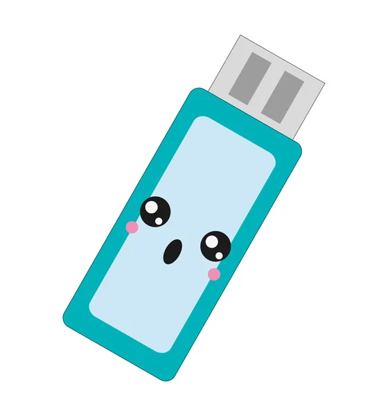 Kawaii usb icono de la unidad flash — Vector de stock