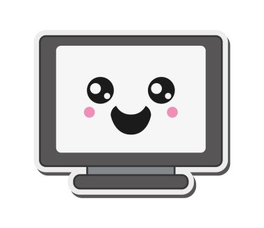 Kawaii bilgisayar monitör simgesini
