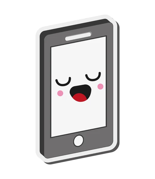 Kawaii icono del teléfono celular — Archivo Imágenes Vectoriales