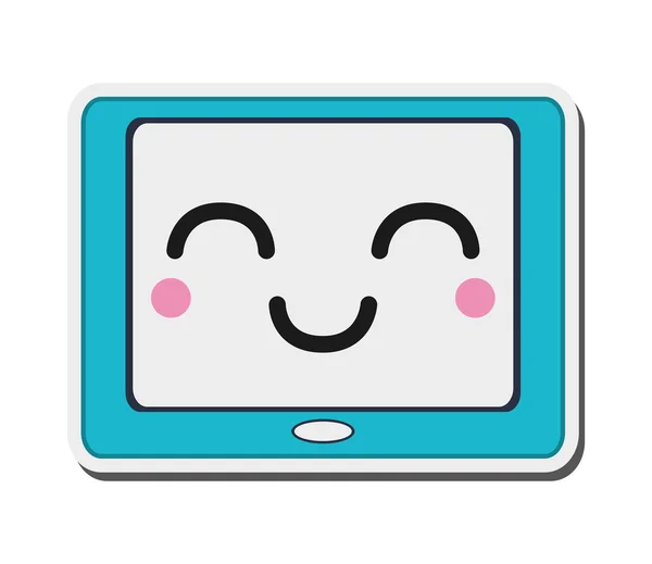 Icono de la tableta kawaii — Vector de stock