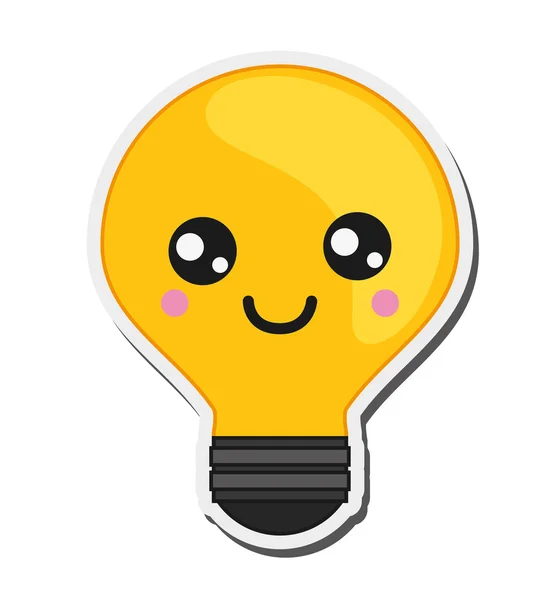 Kawaii lightbulb icon — Stock Vector