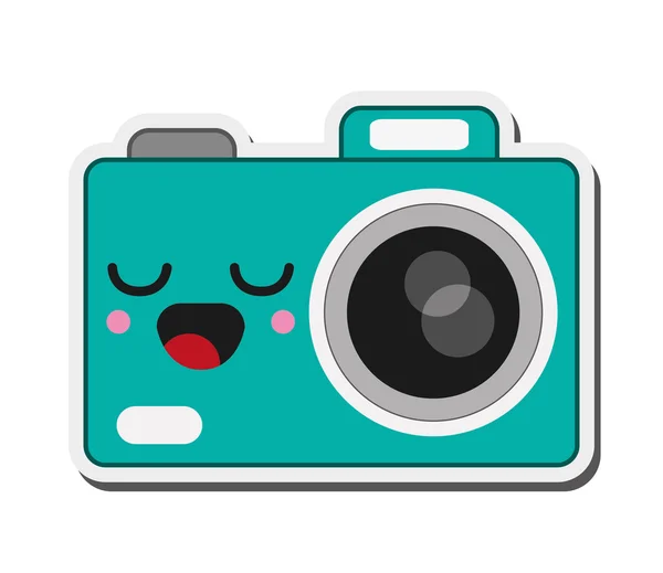 Icono de la cámara fotográfica kawaii — Archivo Imágenes Vectoriales