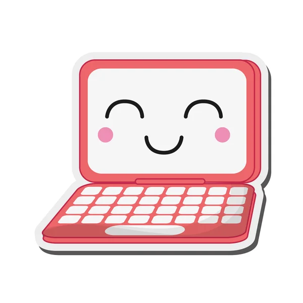 Kawaii lap-top εικονίδιο — Διανυσματικό Αρχείο