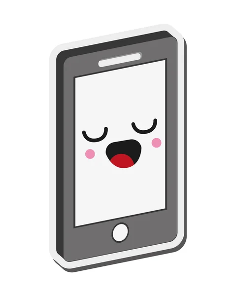 Kawaii icono del teléfono celular — Archivo Imágenes Vectoriales