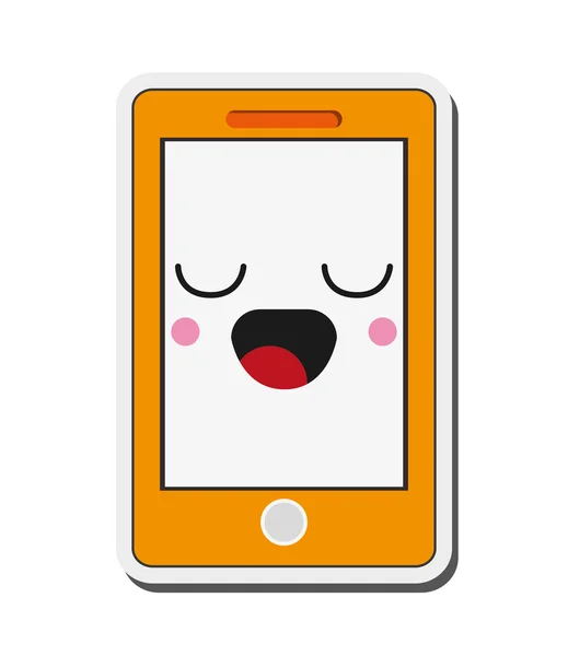 Kawaii icono del teléfono celular — Archivo Imágenes Vectoriales