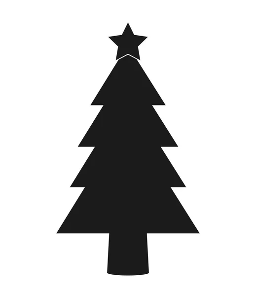 Kerstboom silhouet pictogram — Stockvector