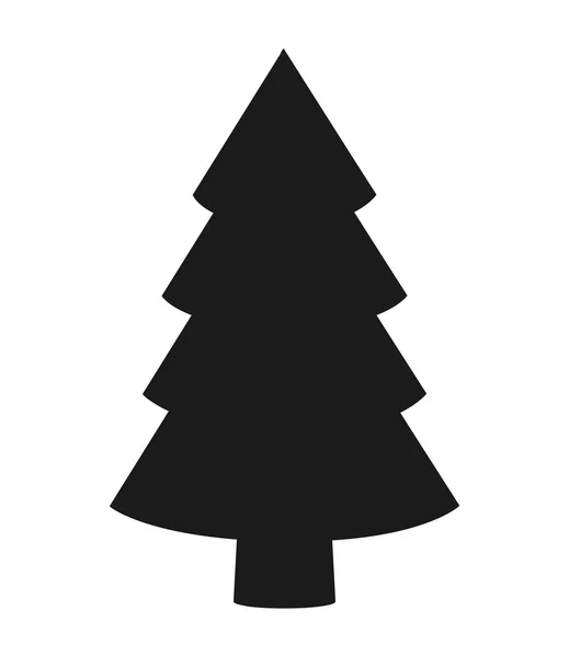 Árbol de navidad silueta icono — Vector de stock