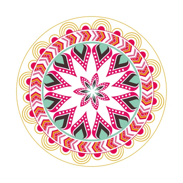 Icono colorido mandala — Archivo Imágenes Vectoriales