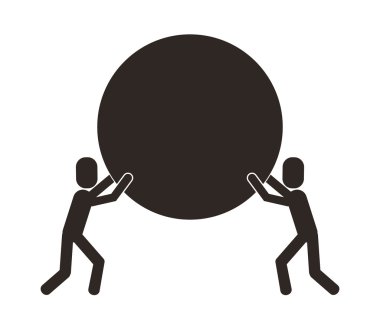 Daire simgesi tutan insanlar