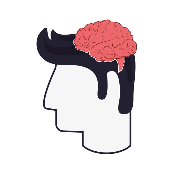 Человеческий мозг в иконе головы — стоковый вектор