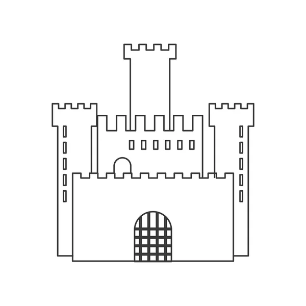 Eenvoudig grote kasteel pictogram — Stockvector