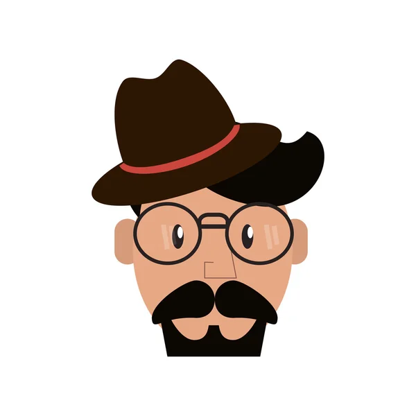 Hipster style mann cartoon design — Stockvektor