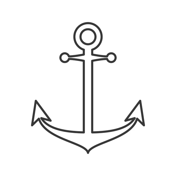 Anchor silhouette sea design — Stock Vector