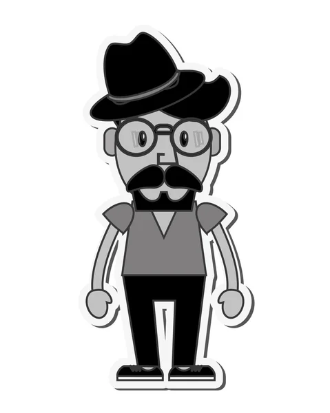 Hipster style mann cartoon design — Stockvektor