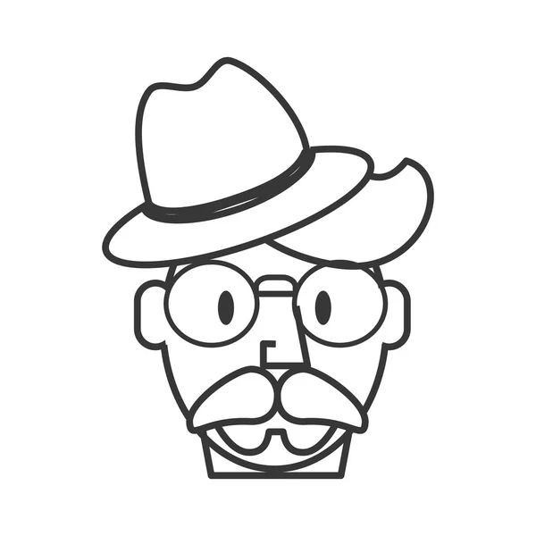 Hipster style mann cartoon design — Stockvektor