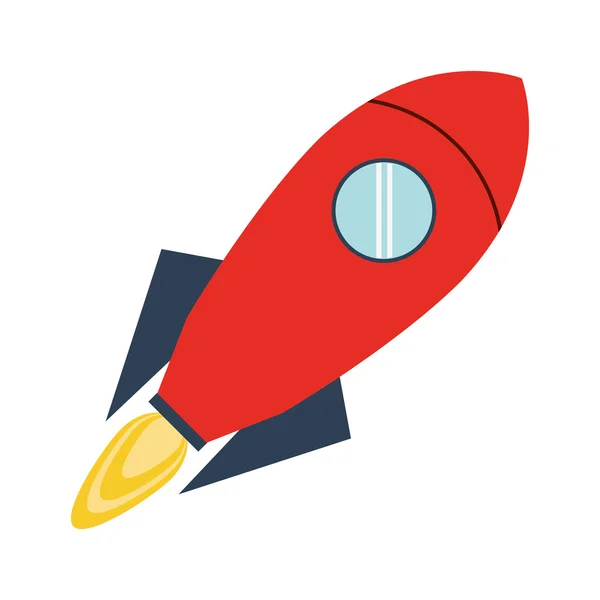 Juguete colorido cohete icono — Vector de stock