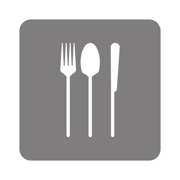 Tenedor cuchara cuchillo icono — Vector de stock