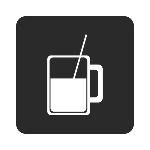 Glass cup with straw icon — Stock Vector