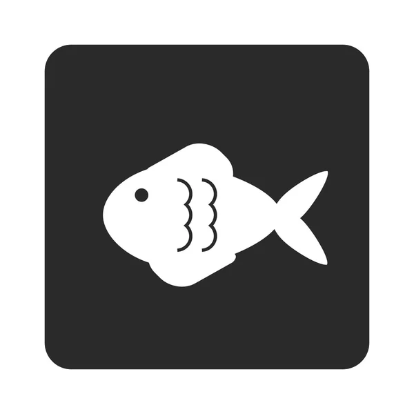 Pictograma de pescado icono — Vector de stock