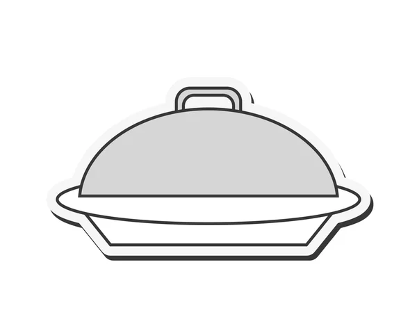 Icono de bandeja de comida elegante — Vector de stock