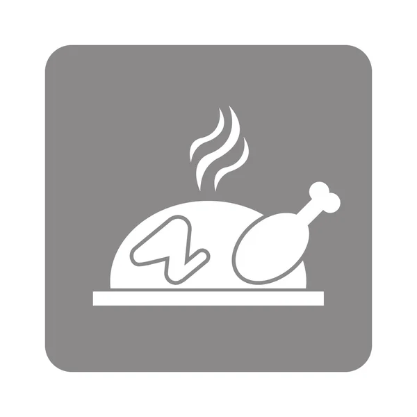 Целая индейка или курица икона — стоковый вектор