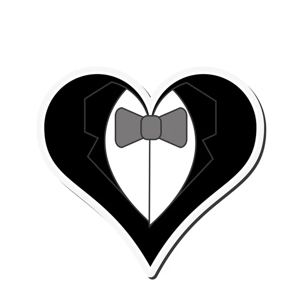 Happy groom heart icon — Stock Vector