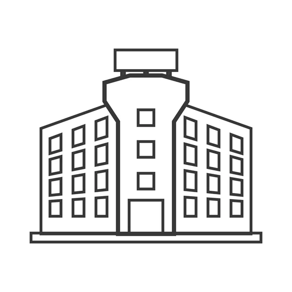 Één gebouw pictogram — Stockvector