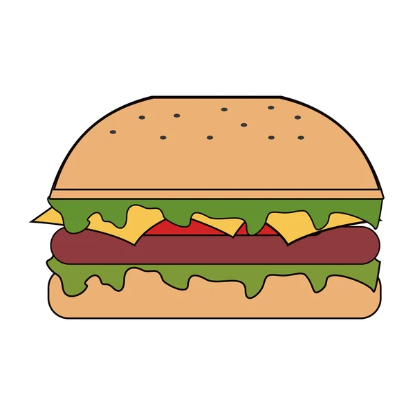 Hamburguesa snack almuerzo diseño — Archivo Imágenes Vectoriales