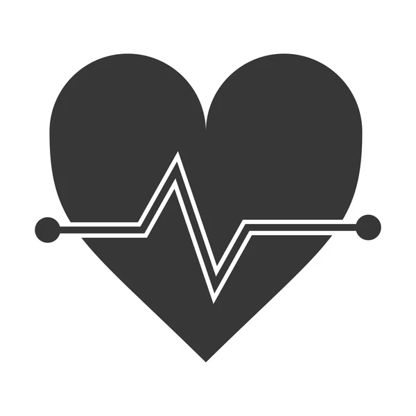 Serce cardio zdrowego stylu życia siłownia projekt — Wektor stockowy