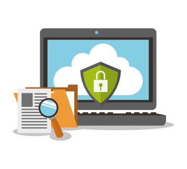 Siber güvenlik sistemi laptop tasarım