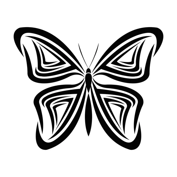Mariposa tatuaje animal diseño — Vector de stock